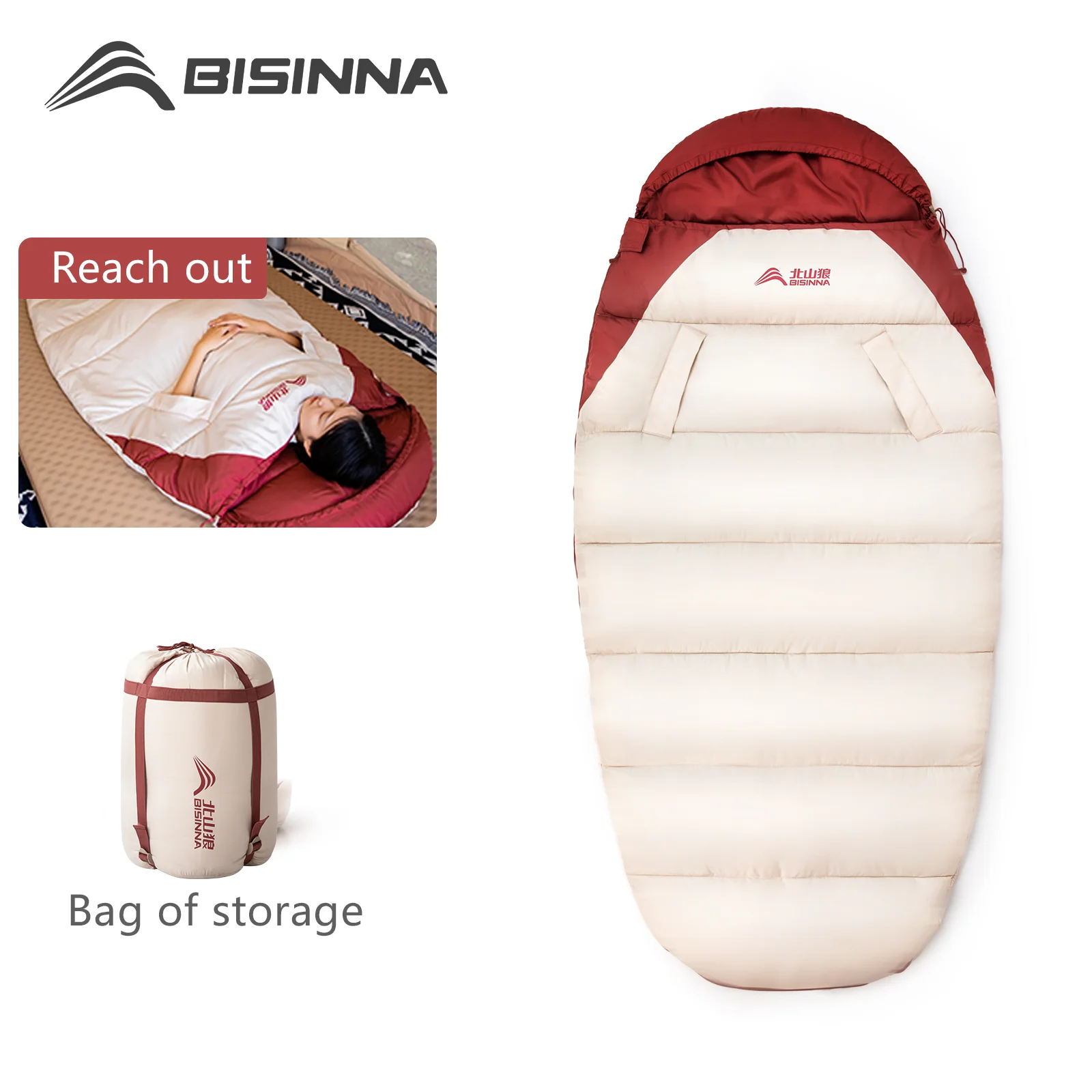 BISINNA XL Sleeping Bag Lightweight Warm&Cold Weather 3-4 Seasons for Adults Wearable Sleeping Bag Waterproof