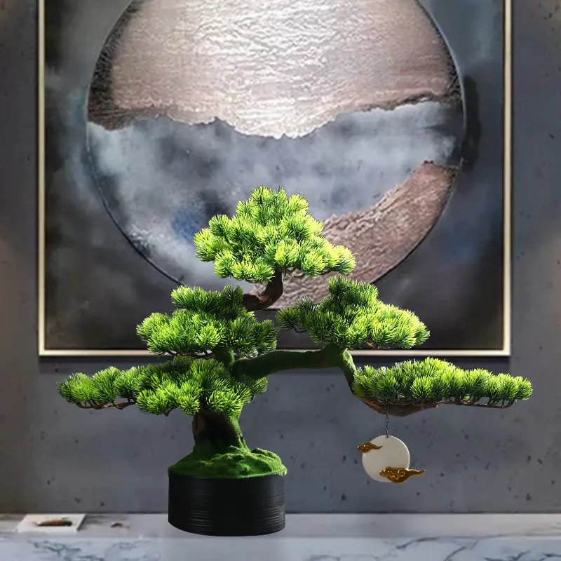 Creative office decorations new Chinese-style lucky welcome pine study porch living room Zen decoration decoration crafts