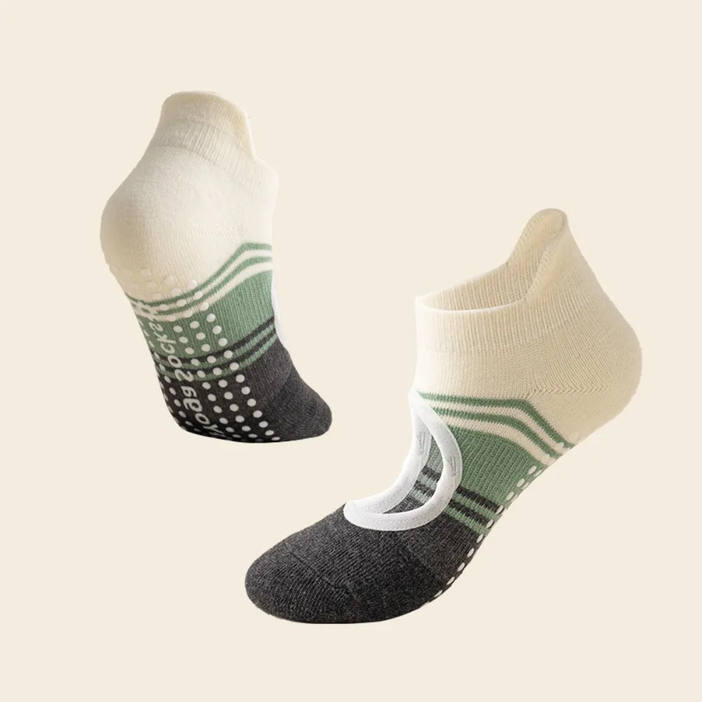 

New Casual Pilates Socks Cotton High Elasticity Ankle Socks Breathable Anti Slip Short Socks