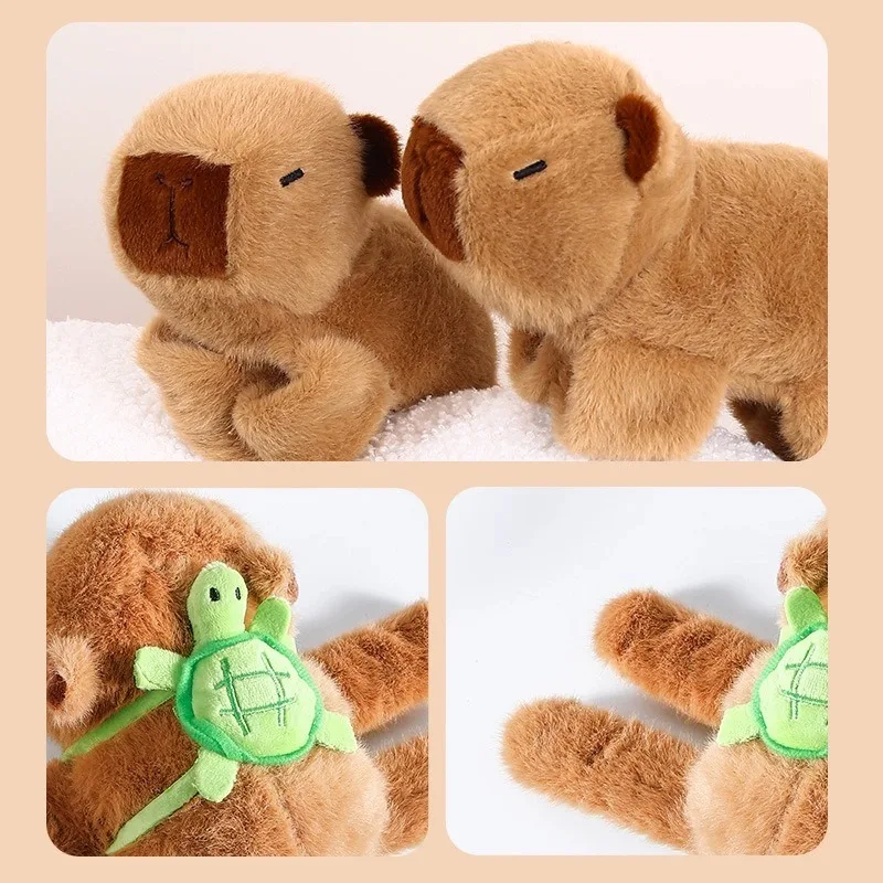 Grüner kleiner Schildkröten-Rucksack für Kapibala-Rückendekorationen, niedlicher Plüsch-Rucksack mit kleinen Schildkröten, Puppen-Dekorationstasche