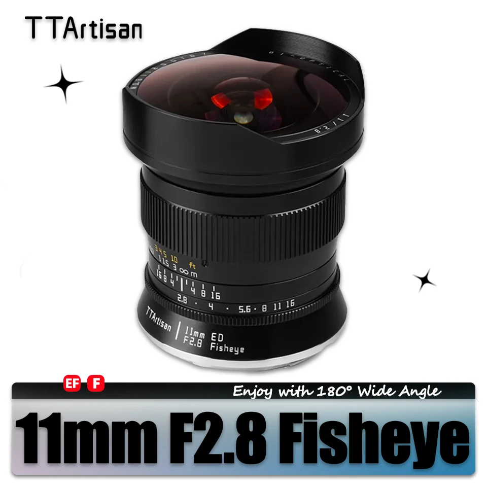 

TTArtisan 11mm F2.8 Full Frame MF Fisheye DSLR Camera Lens Photography for Canon EOS-1D X Mark III EOS 5D Nikon D6 D850 D780 F