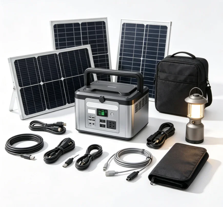 Wireless Charging Portable Power Station 1200W Outdoor Power Bank With AC DC USB Multi Outputs LED Light