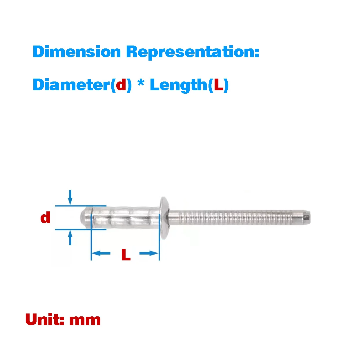 

304 Stainless Steel Round / Countersunk Head Blind Rivets/Double Drum Type Pull Rivets