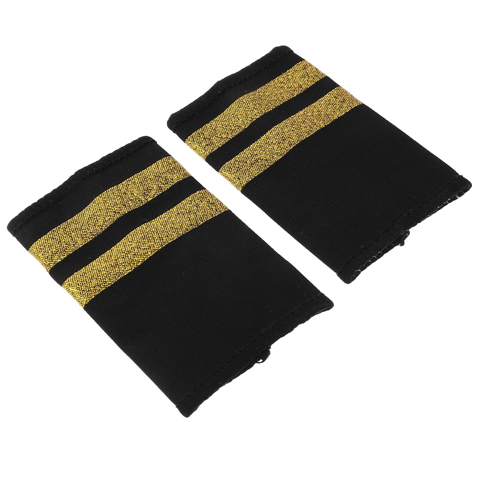 

1Pair Captain Shoulder Boards Pilot Epaulettes Professional Two Bars Airline Uniform Aviation Badge Flight Cosplay