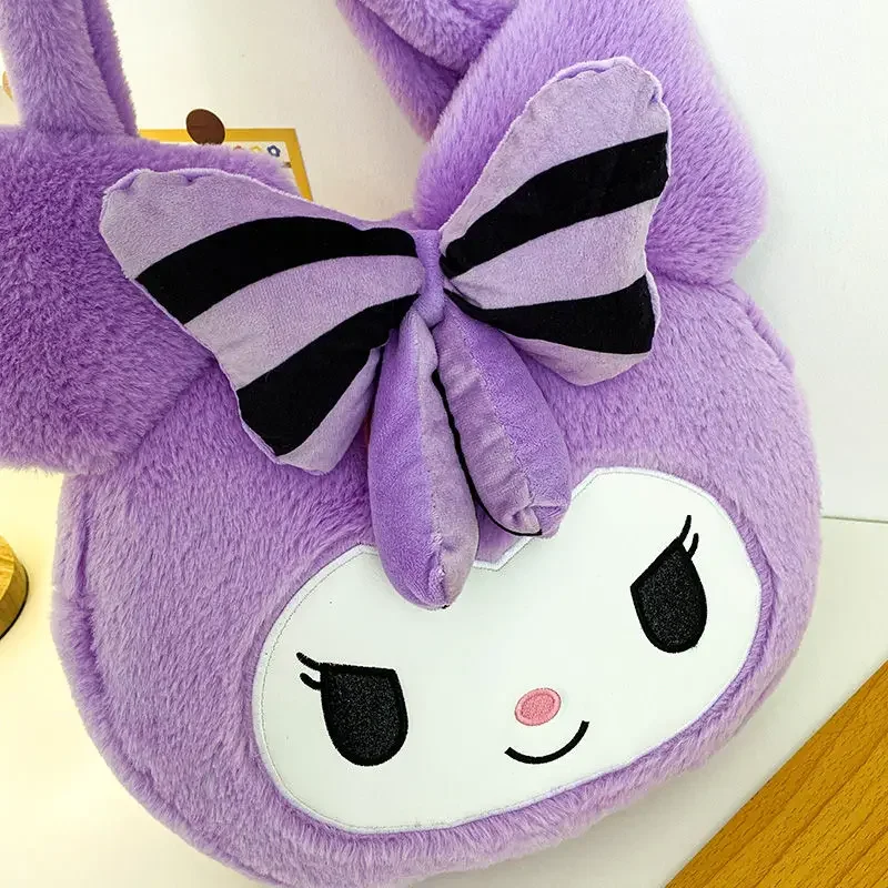 kuromi Sanrio anime kreskówka śliczna pluszowa torba na ramię kreatywna kawaii podmiejska torba pod pachami przenośna torba na ramię o dużej