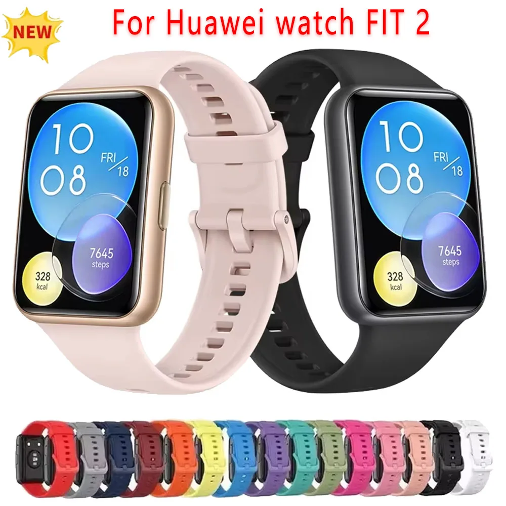 Original Silikonarmband für Huawei Watch Fit 2 Smartwatch, verstellbares, bequemes Armband für Huawei Watch Fit 2 Band