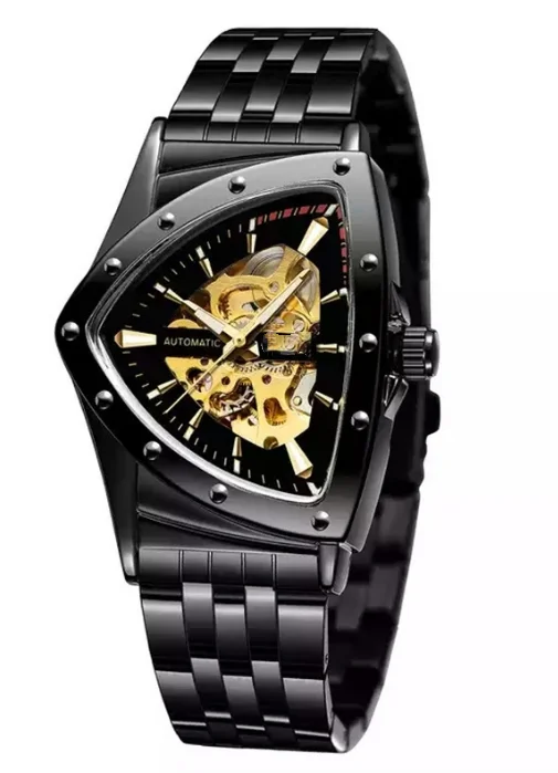 2024 New Men\'s Fashion Leisure Hollow Triangle Automatic Mechanical Watch