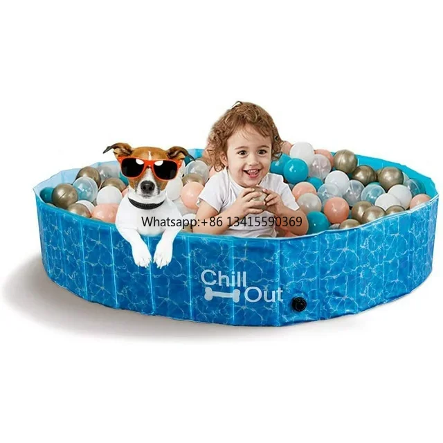

All for Paws Hot Summer Product Large Foldable Inflatable Swimming Pool Collapsible Outdoor Bathing Pool for Dogs & Kids Playing
