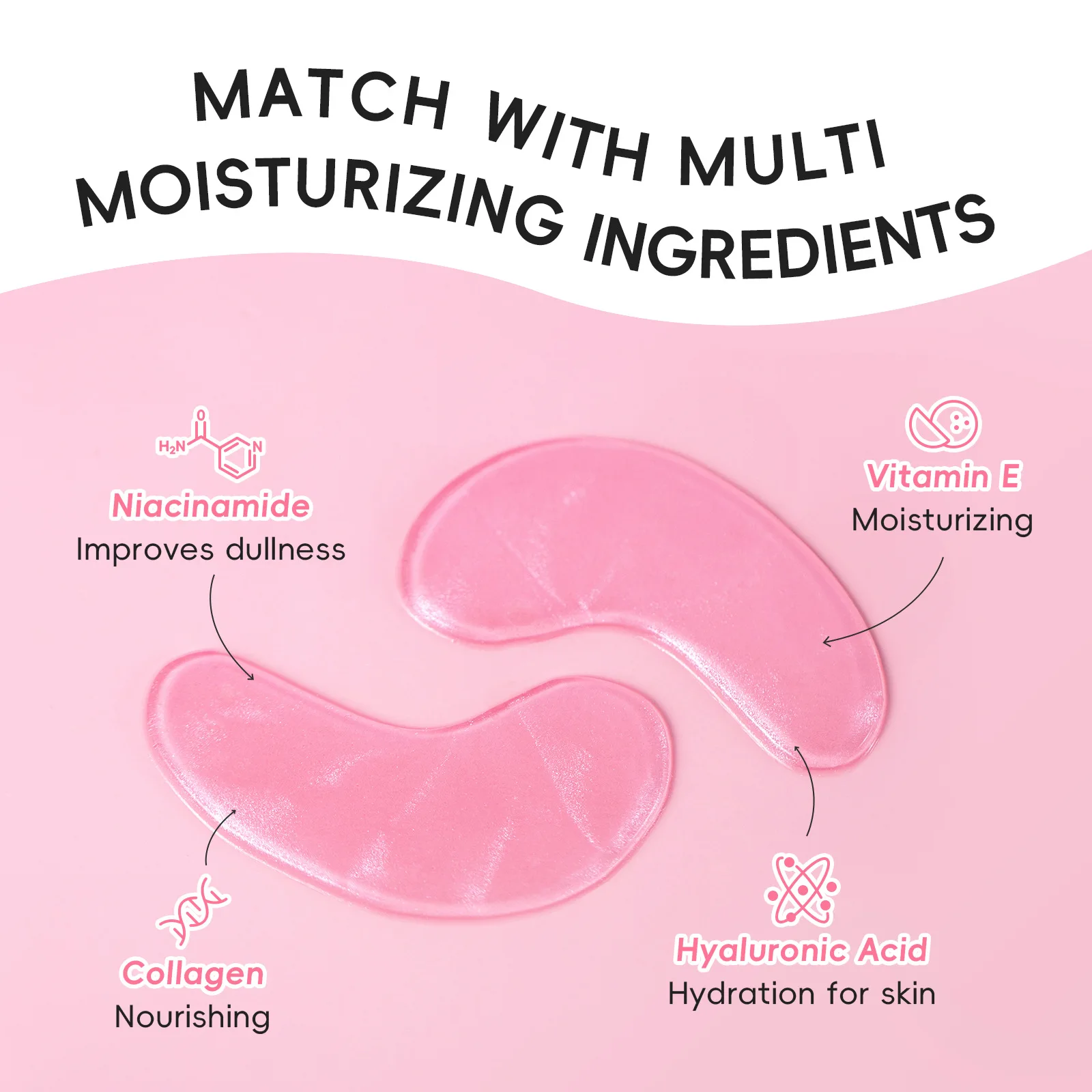 Maschera per gli occhi solubile in acqua al collagene Rimuovi borse Cerchi scuri Antirughe Rassodante Idratante Vitamina C Lifting Patch per la cura degli occhi