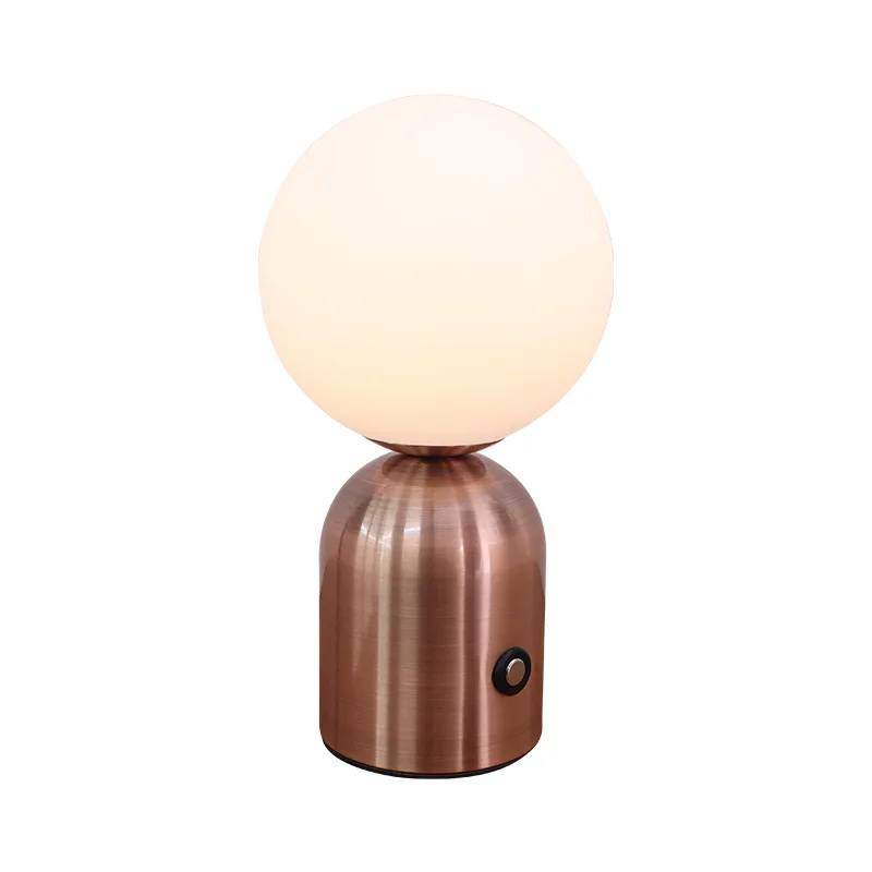 Round Ball Table Lamp Charging USB Night Light Bedside Desktop LED Table Lamp Stepless Touch Ambient Light