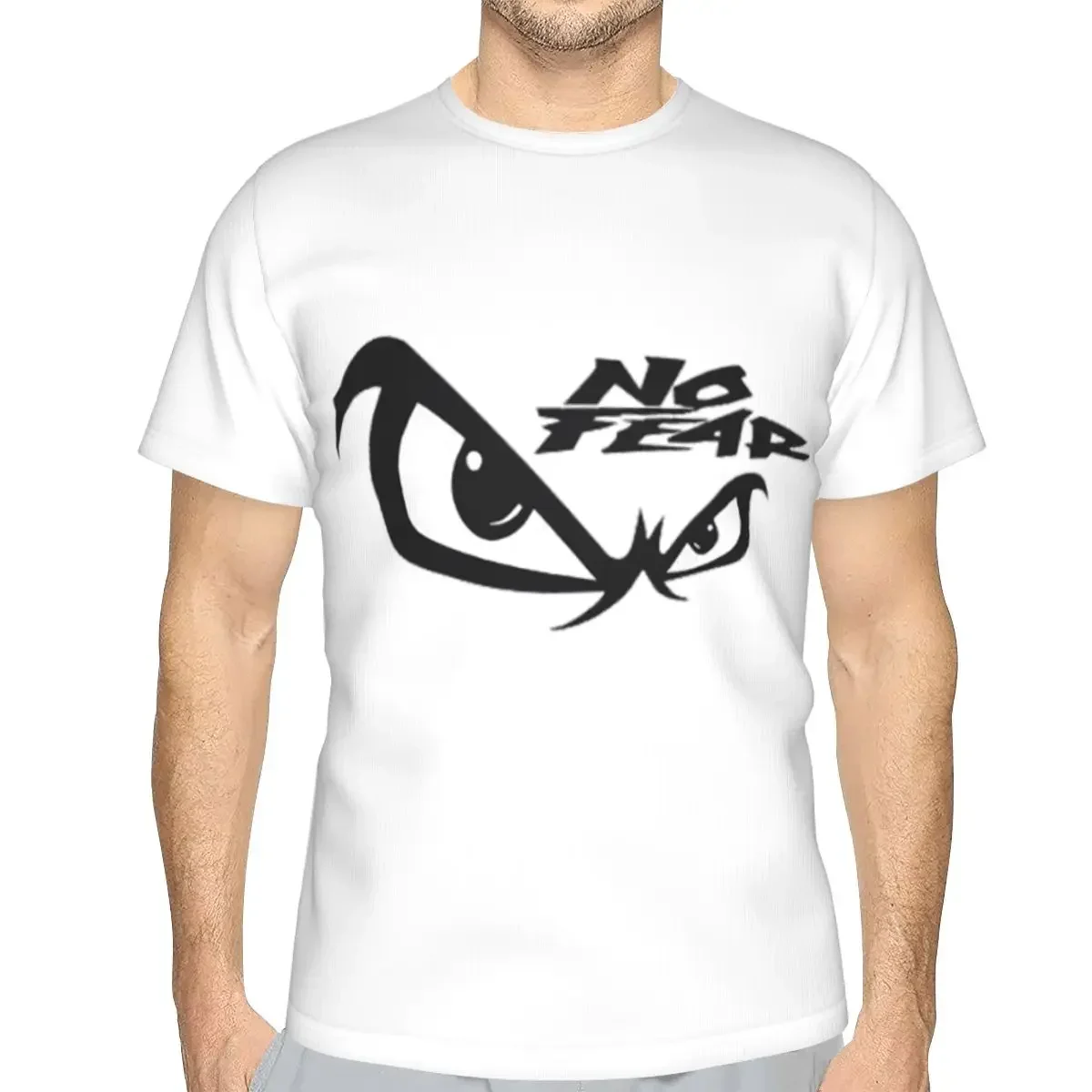 No Fear No Fear And Eyes Print polyester T-Shirt Men'sClassic T Shirts Men Crew Neck Short Sleeve