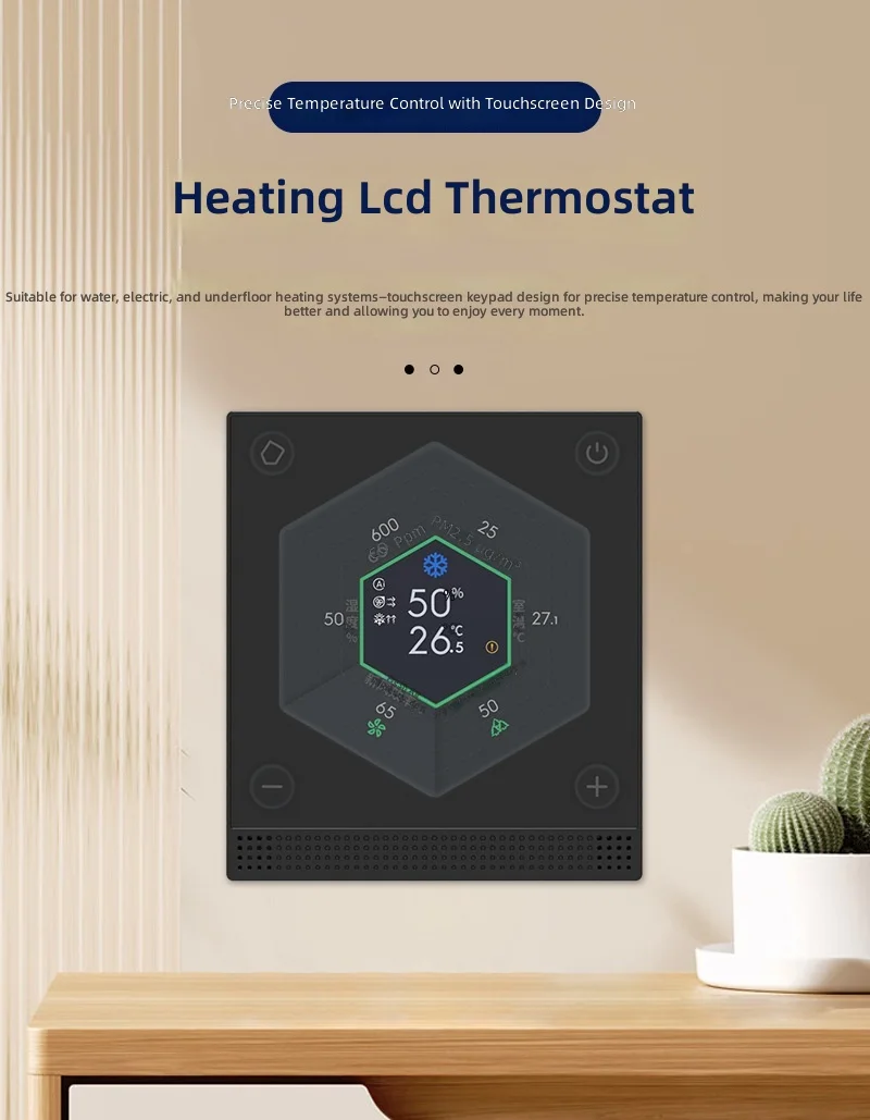 Touch Screen Thermostat, LCD Display, Water Heating Floor Fan Wall Boiler Temperature Controller, Home HVAC System, 120V 240V