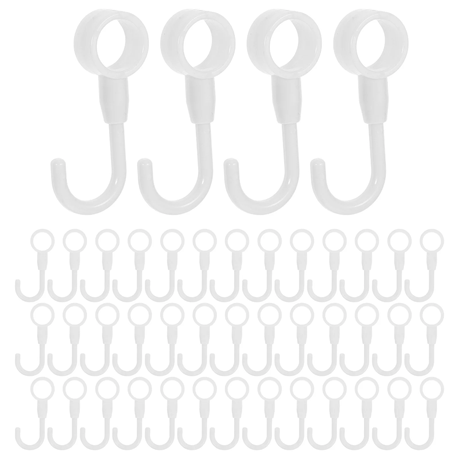 

50 Pcs Microwave Rack White Anti Slip Buckles Round Tube Towel Hooks Coat Hook Shelf Plastic Hanger Clothes Hooks Sturdy