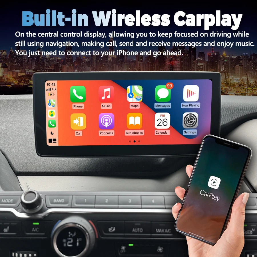 Android 13 Qled Screen Wireless Carplay For BMW i3 I01 NBT EVO System 2013-2020 Car Multimedia Video Player GPS Auto Radio DSP