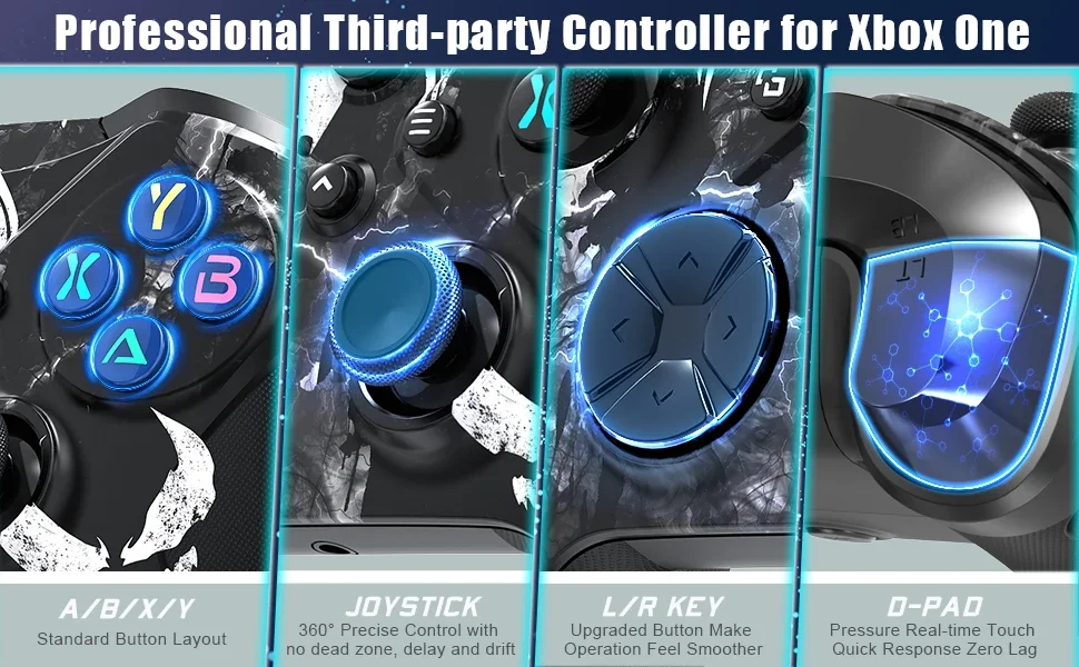 وحدة تحكم لاسلكية WiFi Gemapad متوافقة مع Xbox One، Xbox Series X/S Pc Wifi Gaming Gamepad مع عصا تحكم بمستشعر جيروسكوبي 6 محاور #6