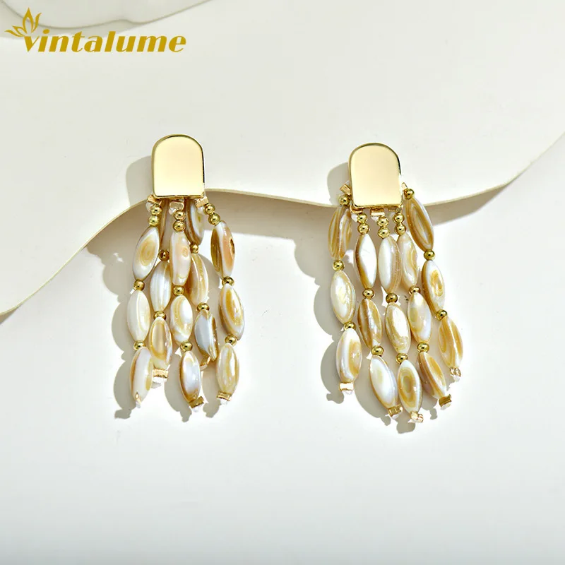 

Серьги-подвески Vintalume с подвесками-кисточками в винтажном стиле, из сплава, для женщин, модные украшения, французский винтаж, длинные серьги-подвески, подарок для вечеринки