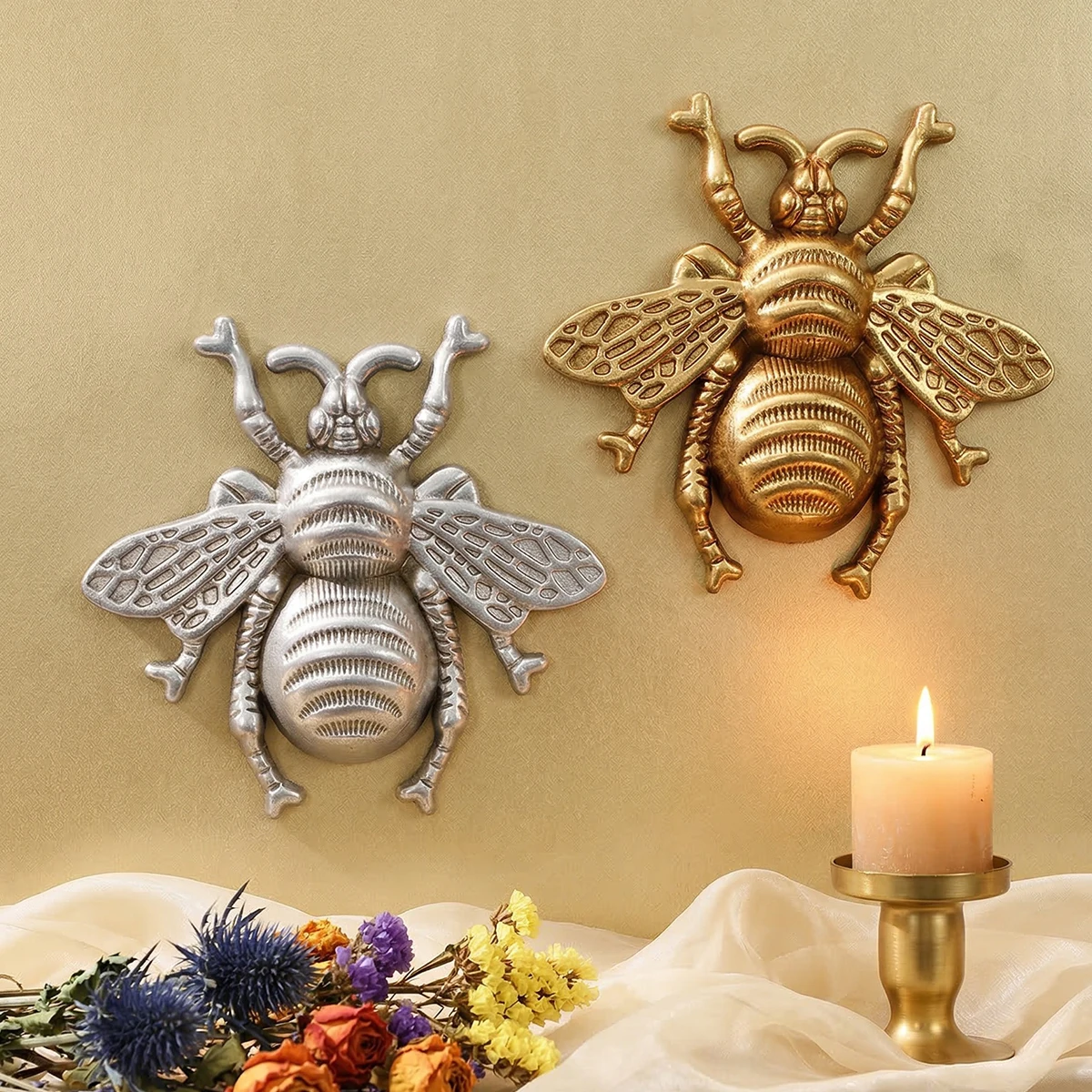 1PC, European Resin Material, Winged Bee-Shaped Home Decoration Wall Art, a Collectible Pendant for Insect Lovers