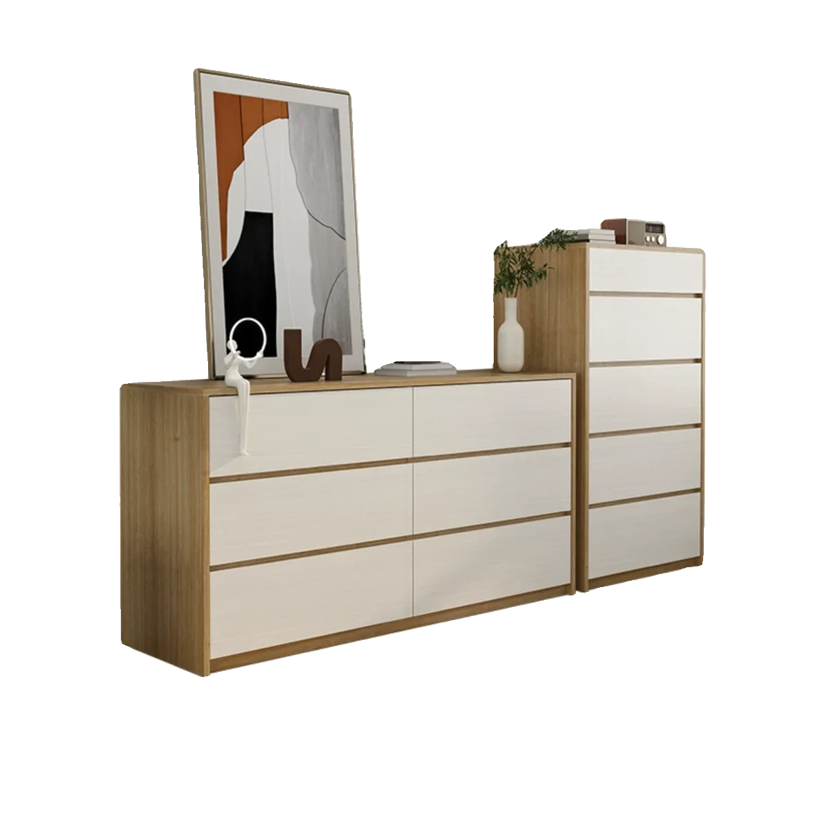 Bedroom five or six chest cabinet modern simple storage drawer locker flip mirror TV cabinet Nordic bedside cabinet