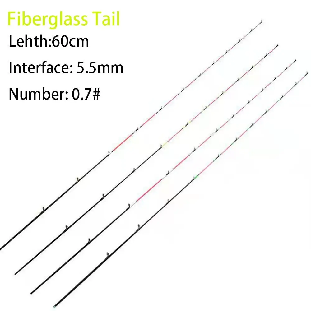 45/55/60cm Boat/Raft Rod Tip Spare Soft Tail Half/All Titanium Alloy Repair Parts Refit Replacement Fishing Rod Tip
