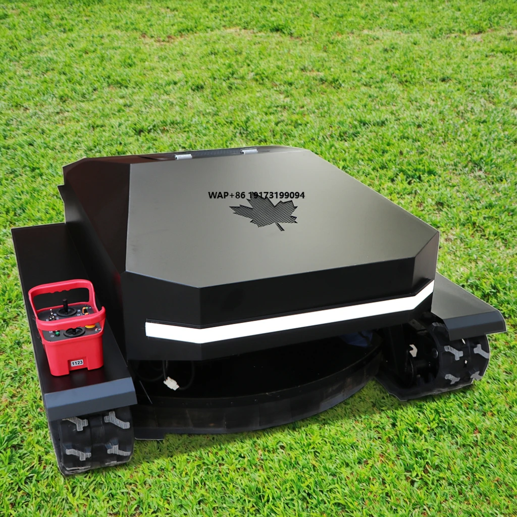 

Rubber Tracks Remote Control Robot Lawn Mower Powerful All Terrain Lawn Mower for Sale