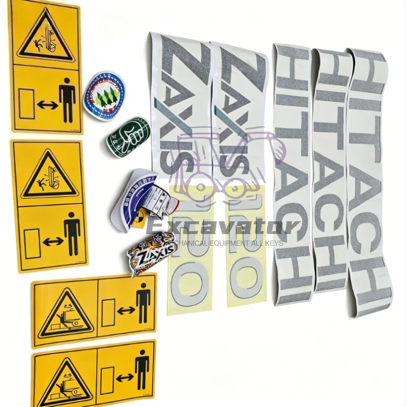 Conjunto Completo de Adesivos para Escavadeiras Hitachi ZAXIS 70 120 200 230 270 330 470-6 – Substituição Completa de Decalques para Marcação da Carroceria
