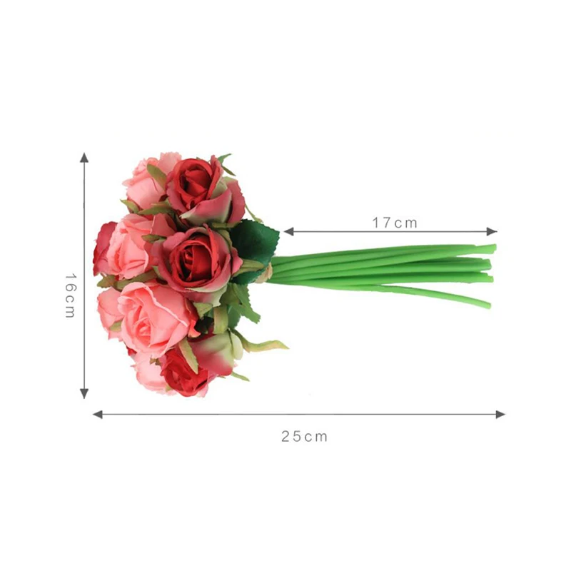 1 Bouquet Artificial Rose Bouquet Decorative Silk Flowers Bride Bouquets for Wedding Home Party Decoration Wedding Supplies1