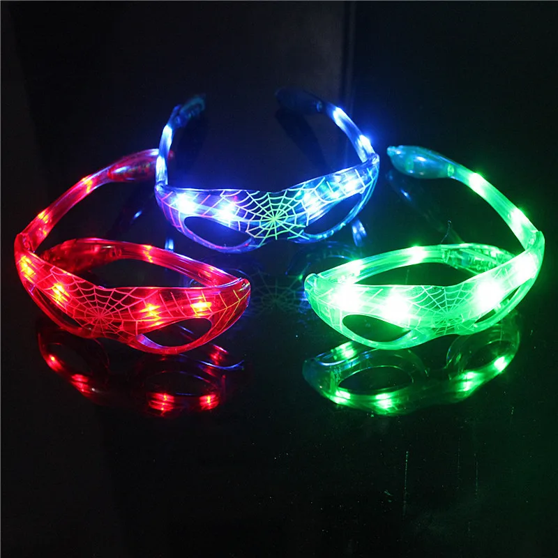 Disney Spidermans LED Glitter Glasses Creative Glow Eyewear Makeup Prom Eyeglass Prop Holiday Decoration Supplies Kids Toys Gift