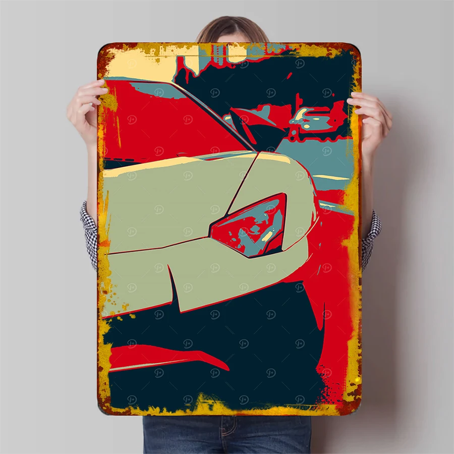 Modern Abstract Sports Car Metal Wall Art Home Decor Living Room Bedroom Hanging Decoration