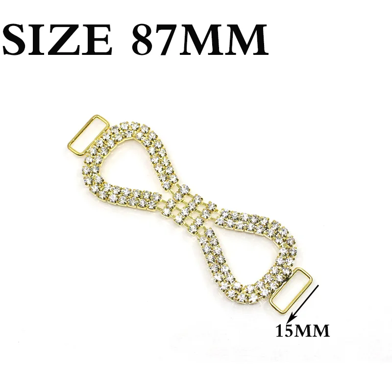 Bikini Buckles with Shiny Rhinestones Swimwear Connection Bra Decorative Diamond Chain Crystal Bodybuilding Sexy 87mm 2 PCs/Lot