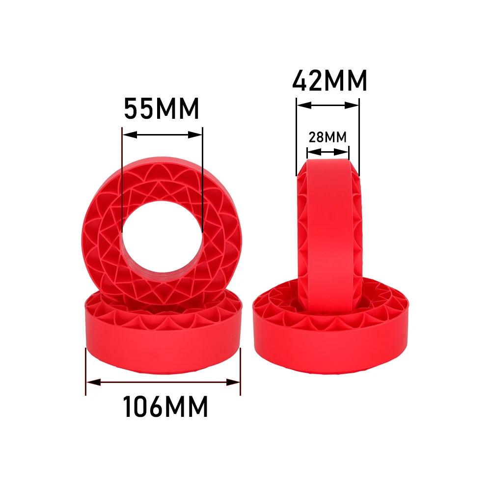 9imod 1.9 polegada 4 pçs pneus inserção de borracha de silicone espuma caber 118-122mm roda pneu enchimento interno à prova dwaterproof água para 1/10 trx4 scx10