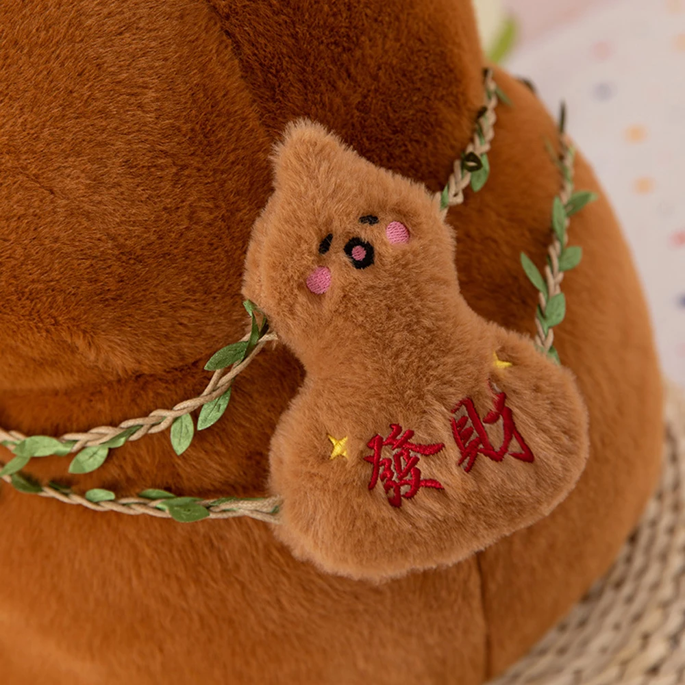 Capybara Doll To Be Rich Capybara Plush Toy Gourd Backpack Soft Capybara Cotton Doll Animal Cute Capybara Stuffed Doll Birthday