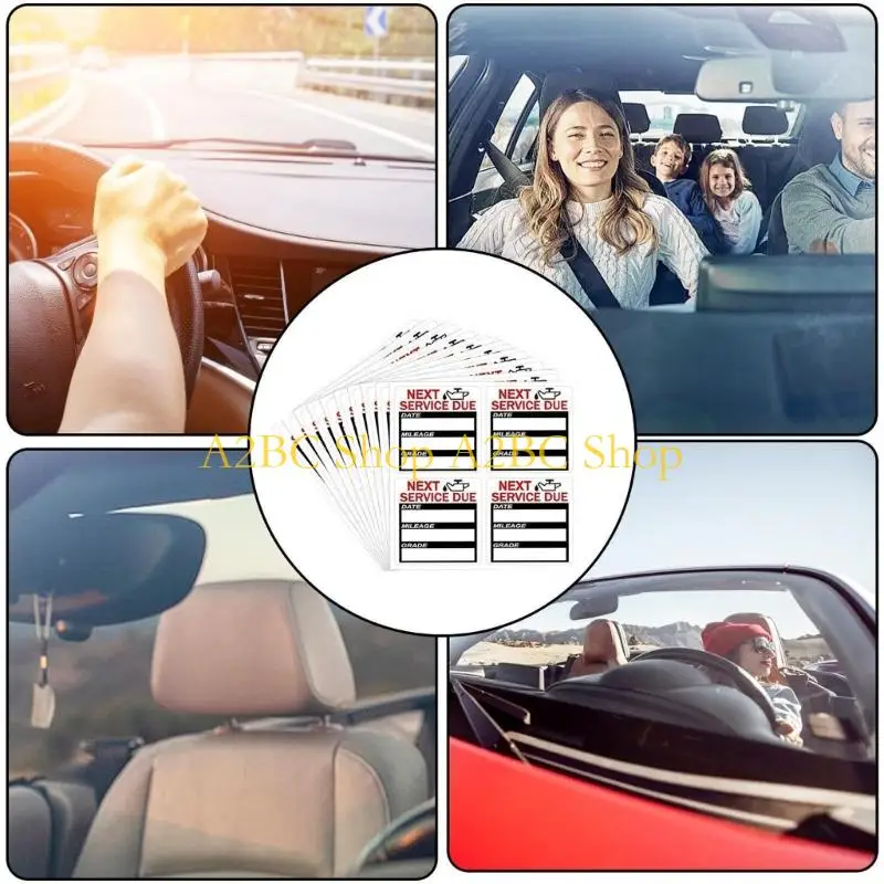 A2BC Pack Of 120 Vehicle Maintenance Stickers For Windshield Oil Change Tracking