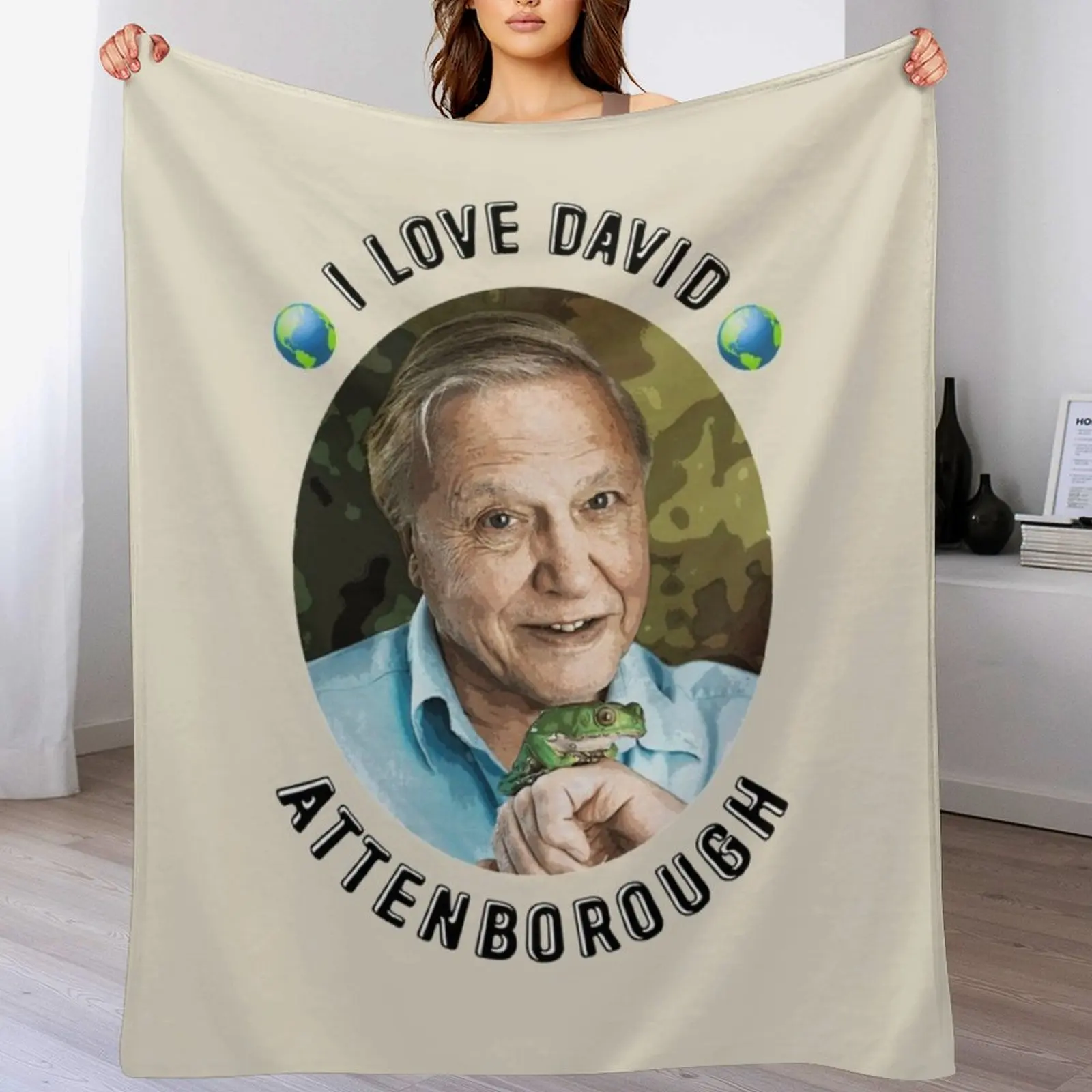 

I Love David Attenborough Throw Blanket sofa bed halloween Blankets
