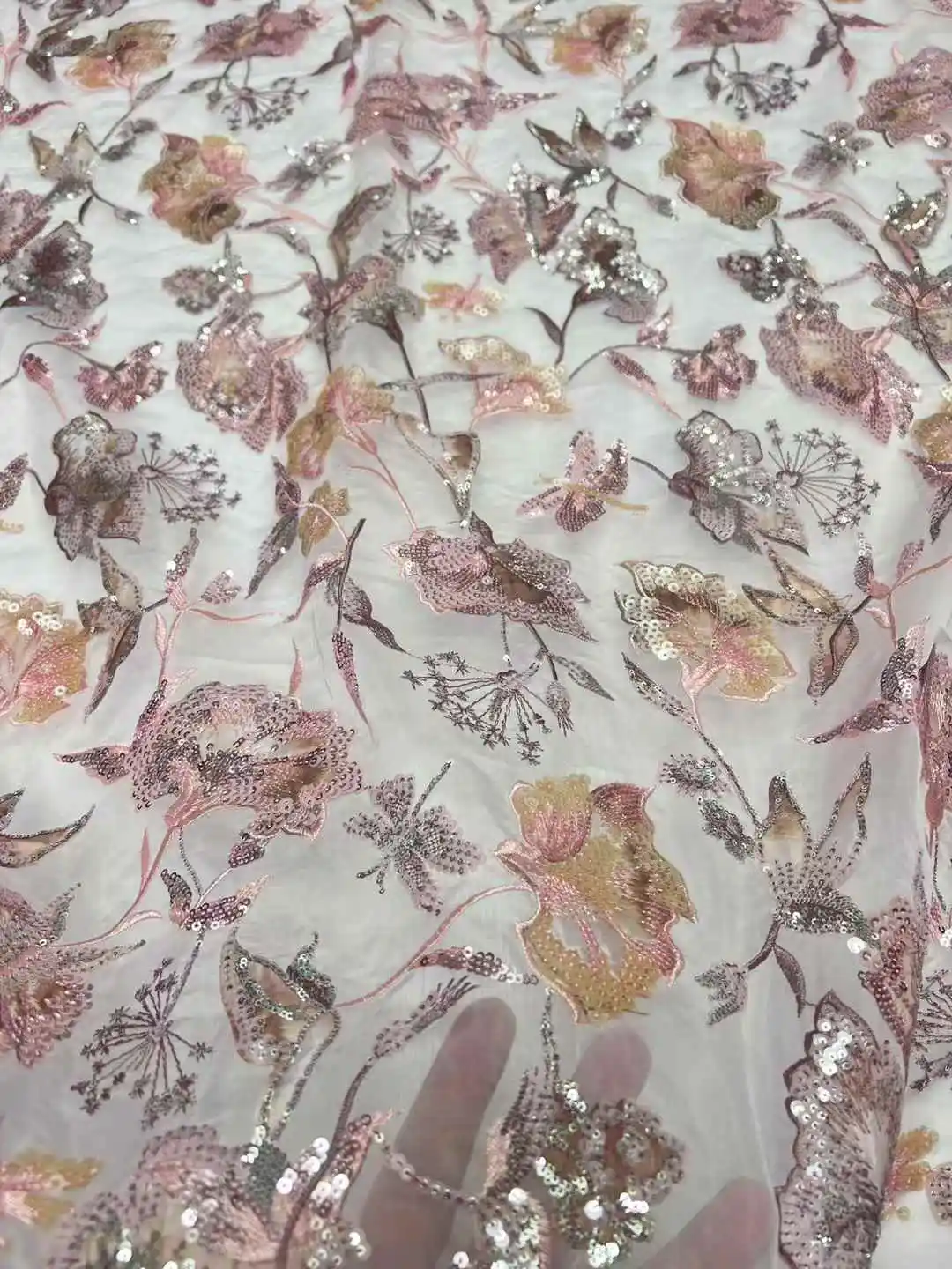 2025 Kain Renda Tulle Payet Bordir Lembut Elegan Halus Kualitas Tinggi Terbaru untuk Gaun Malam Pernikahan U_Ge2568