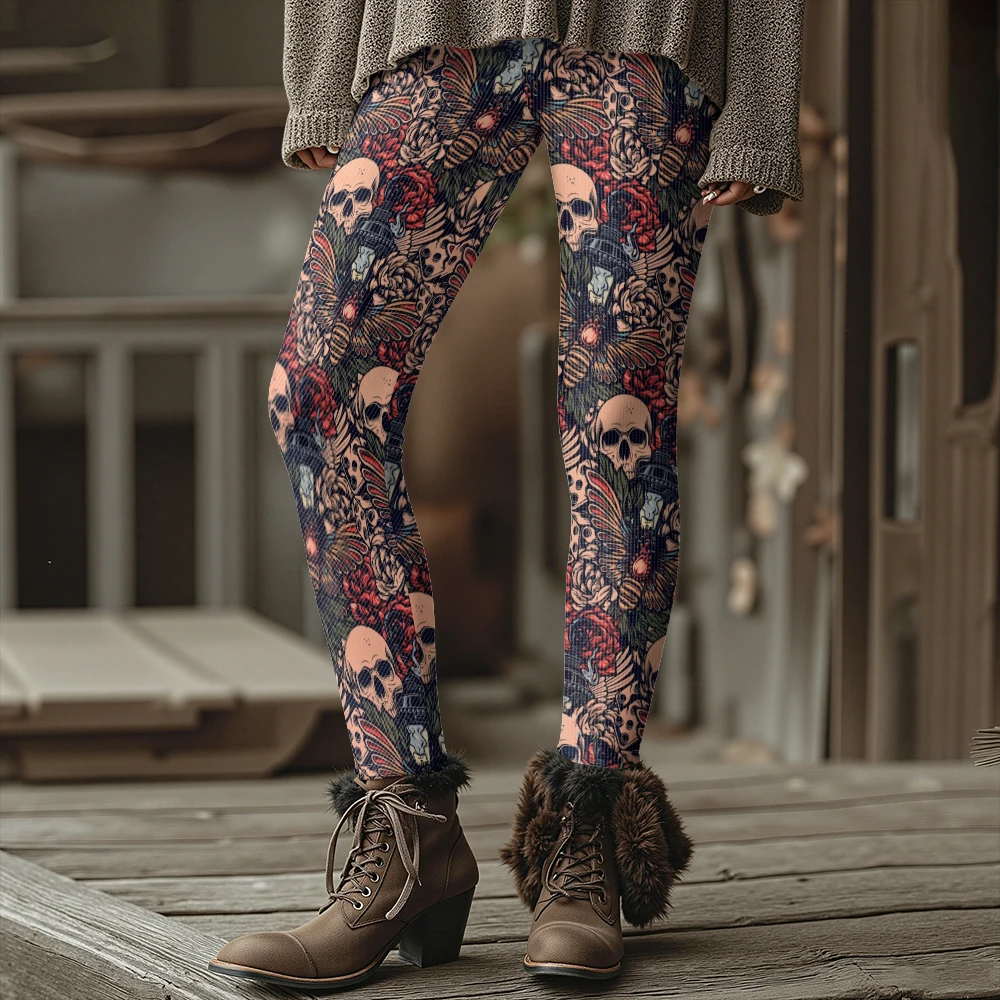 القوطية روز الجمجمة الحرارية طماق للنساء منفعل الشتاء الشارع الشهير هالوين حفلة الزي الهيب هوب جوارب مثيرة سليم صالح السراويل #2