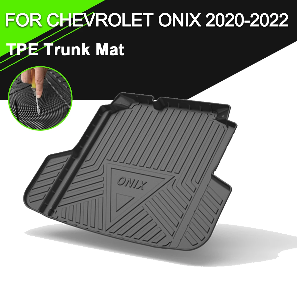 Car Rear Trunk Cover Mat TPE Waterproof Non-Slip Rubber Cargo Liner Accessories For Chevrolet Onix 2020-2022