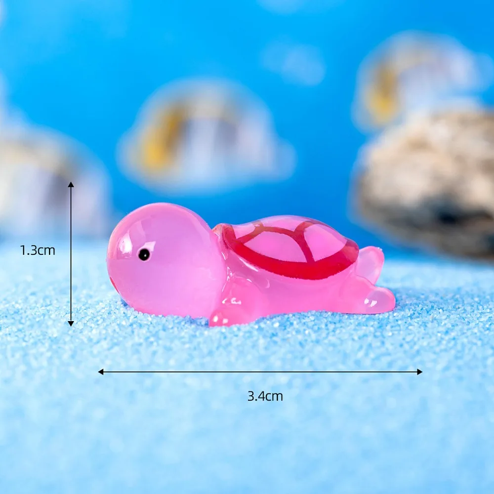 1Pcs Mini Luminous Turtle Home Decor Micro Landscaping Resin Craft Small Fish Tank Turtle Garden Miniatures Ornaments Decoration