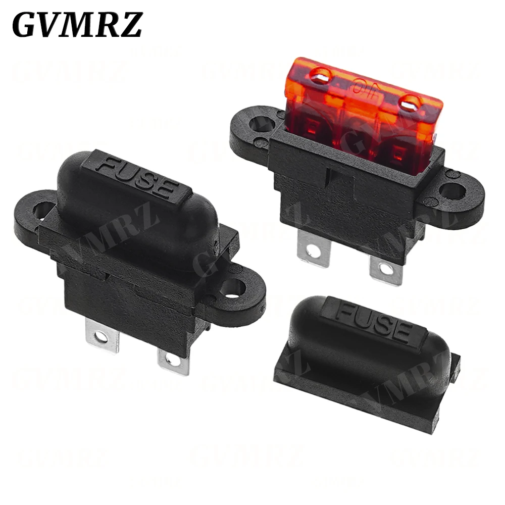 5PCS Waterproof Auto Standard Middle Fuse Holder + 1-50A Car Boat Truck ATC ATO Blade Fuse 3A 5A 10A 15A 20A 25A 30A 35A 40A 50A