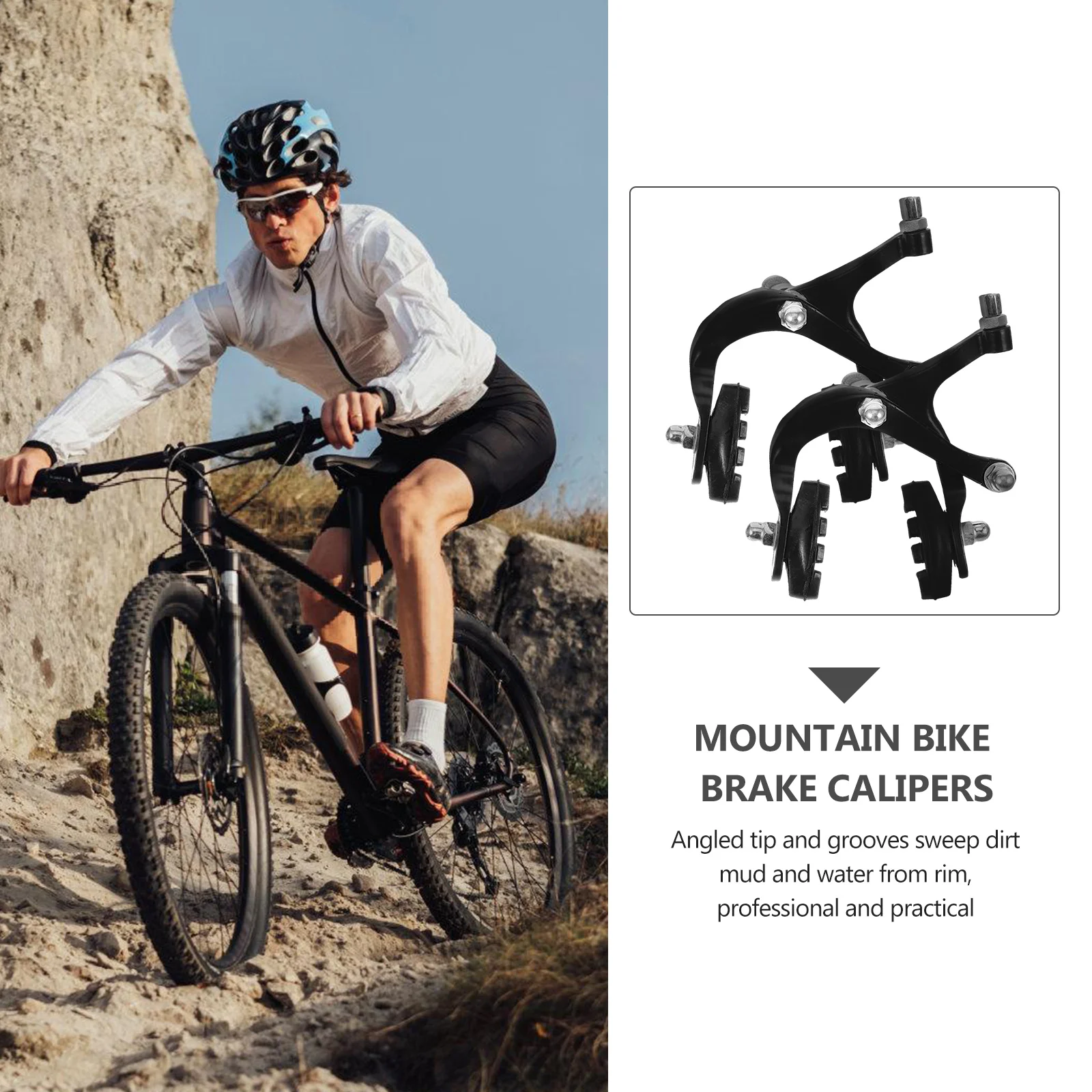 

2pcs Mountain Bike Calipers Aluminum Alloy Replacement Brake Pads Wear-Resistant Bike Brake Accessories Road Cycling