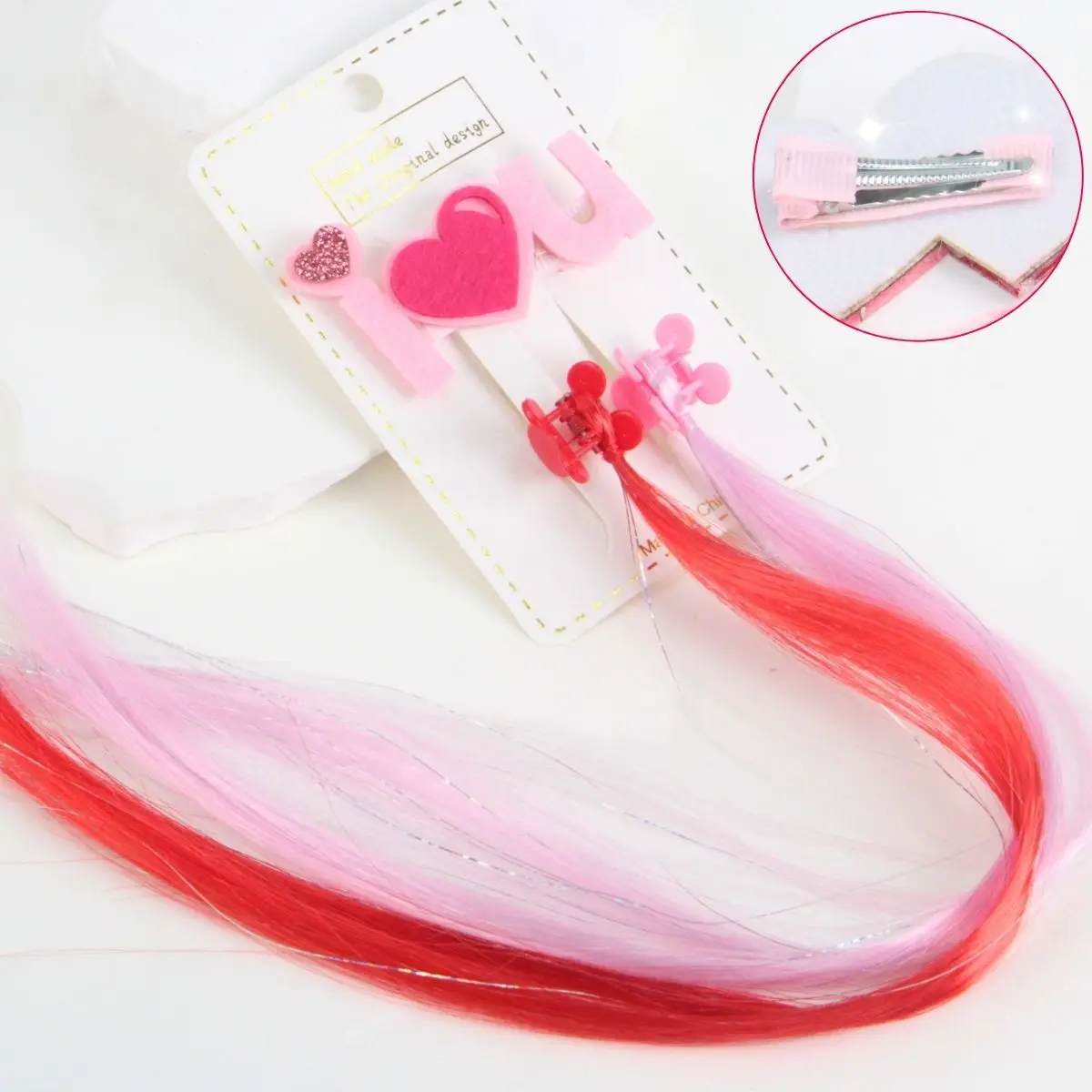 

Valentine's Day Recommendation Heart Letter Hair Accessories Pink Hair Strands Fashionable Romantic For Dates Parties Girl Gifts