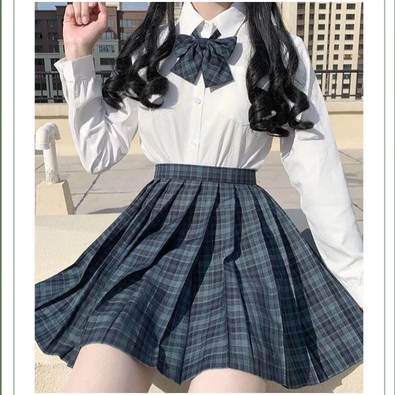 hayoo Winter Womans Mini Skirts Harajuku japan jk Style uniform Cute Kawaii For Girls High Waist Skirts Plaid Pleated Skirt suit