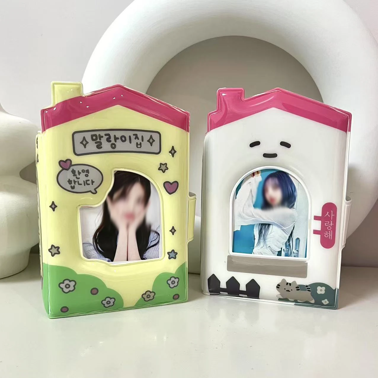 3 Inch Cute Kpop Photocard Holder Book Mini Photo Kpop Album, Hollow Kpop Binder Collector Book 32 Pockets Photo Card Holder