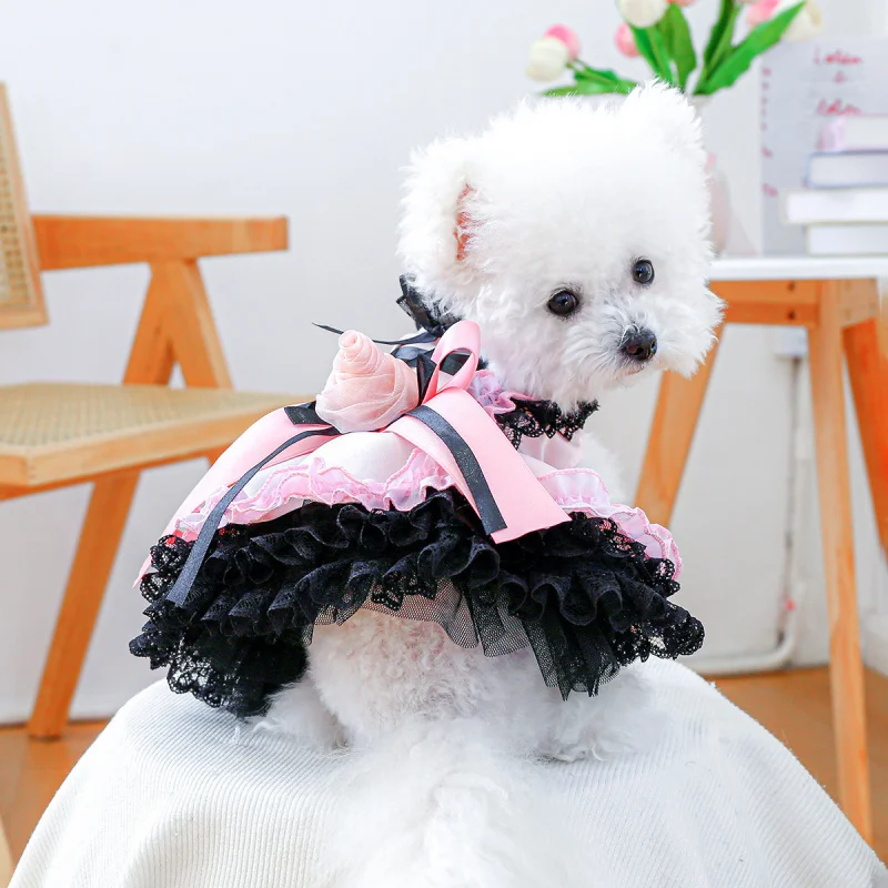 

Pet Dog Dress Blackberry Sweetheart Tulle Skirt for Small Medium Breeds, Pet Circle Cute Puppy Princess Party Gown Outfit