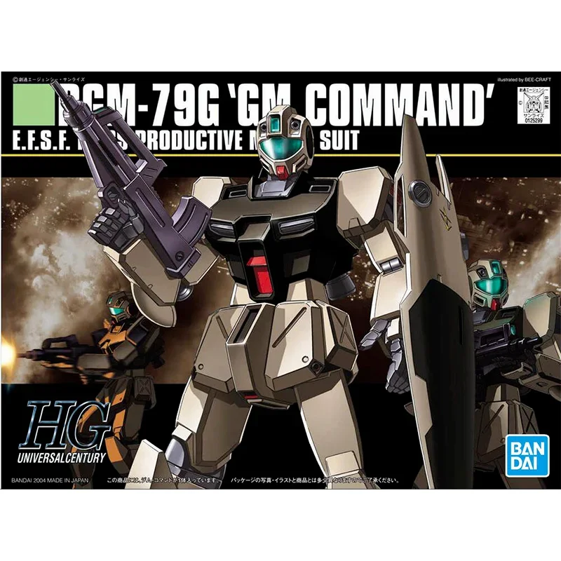 Bandai Original Gundam Model Kit Anime Figure RGM-79G GM COMMAND HGUC Action Figures Collectible Ornaments Toys Gifts for Kids