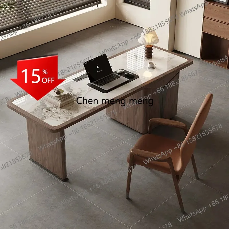 

P178 Space Saving Shelves Office Desk Minimalist Executive Long Luxury Office Desk Aesthetic European Meuble Bureau Salon Furnit