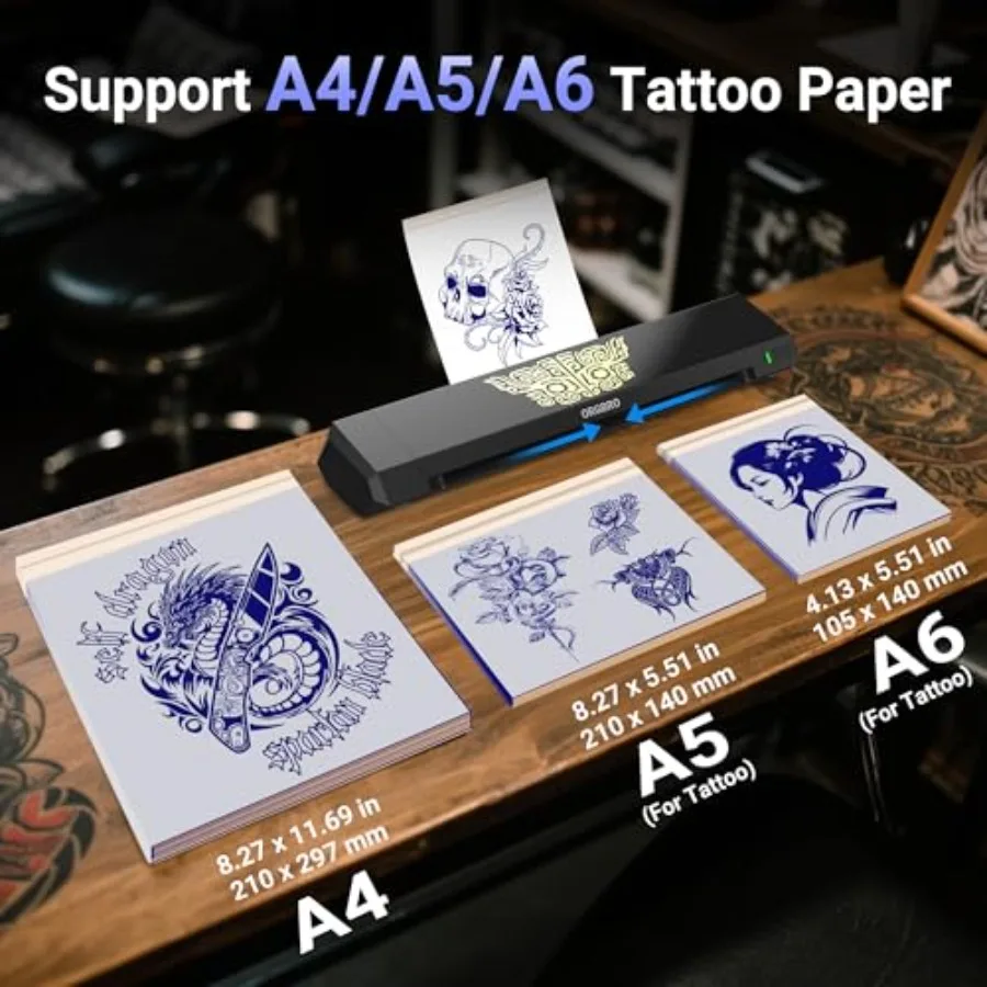 طابعة استنسل الوشم X8 طابعة نقل الوشم الحرارية مع 30 قطعة ورق نقل A4 A5 A6 3in1 ماكينة رسم الوشم التجميلي اللاسلكية لـ T #3