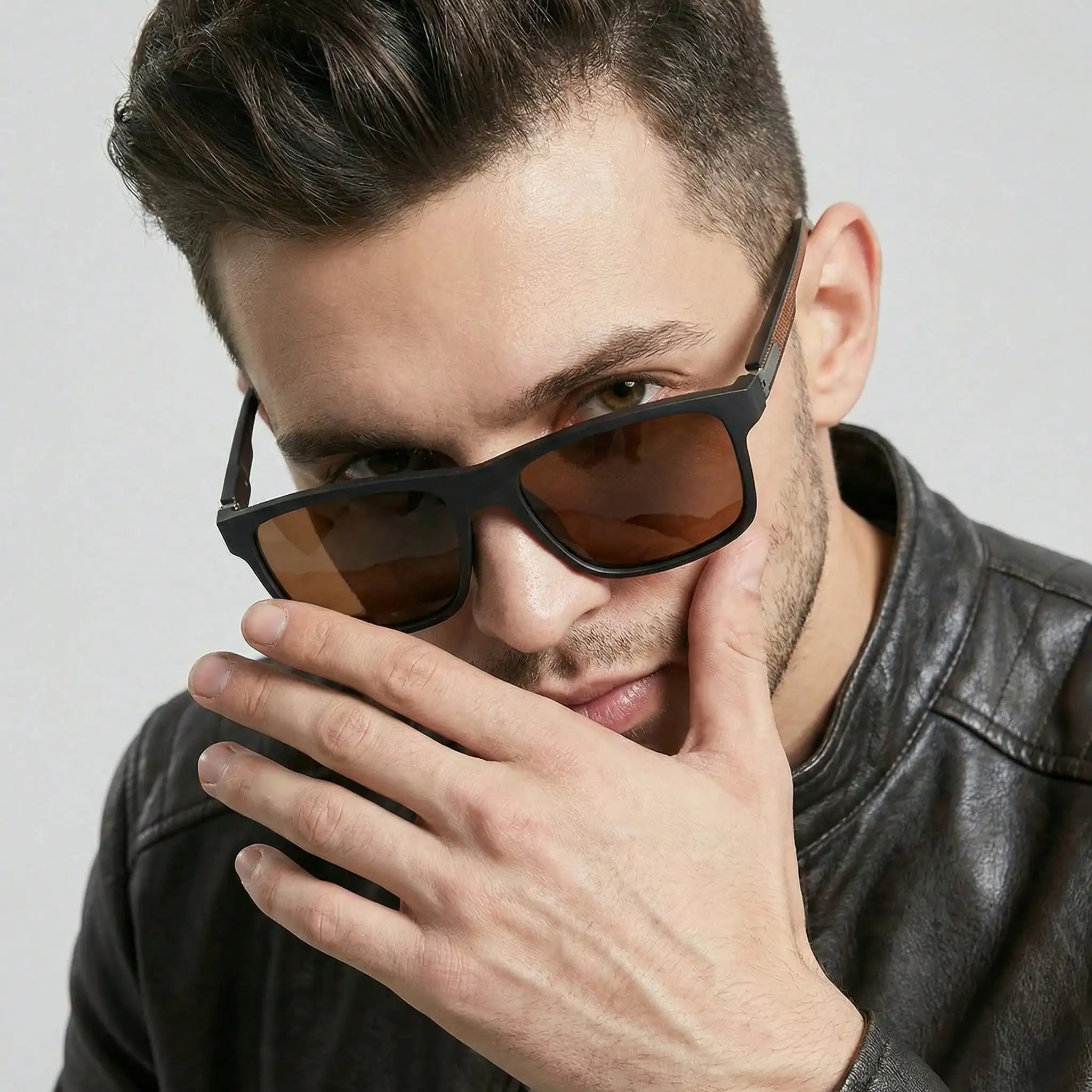 1 Pair Unisex Rectangular Sunglasses, Retro Minimalist Fashion Eyewear, Beach Vacation Street Style Glasses, Match Jacket & Hoodie