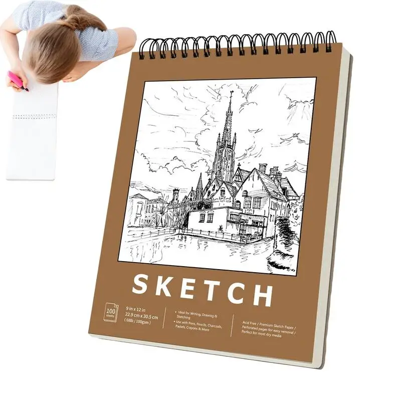 Drawing Sketch Book Spiral Bound Drawing Paper Sketch Pad Multifunctional Thickened Drawing Book Painting Pad Supplies For