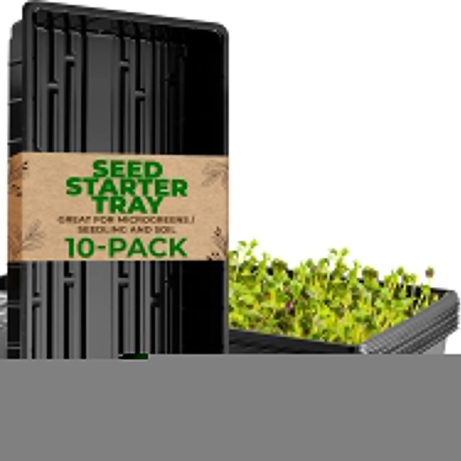 

Набор из 10 черных пластиковых поддонов для выращивания растений, 10x20 дюймов – поддоны для сада, посадки, рассады, почвы и гидропоники