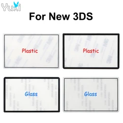 YuXi Plastic & Glass Upper Screen Lens Cover For New 3DS Top LCD Screen Protector Panel Top Surface W/ Adhesive